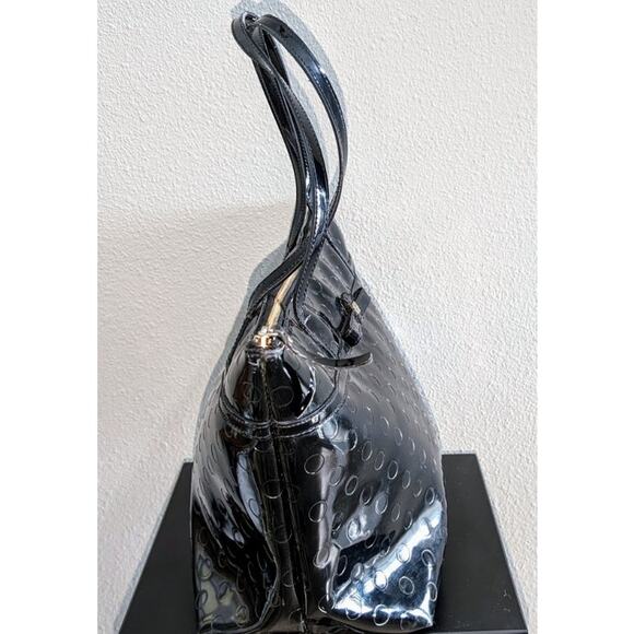 Kate Spade Camelia Street Tote Top Handle Large Black with Tan Fabric Interior - Picture 7 of 12